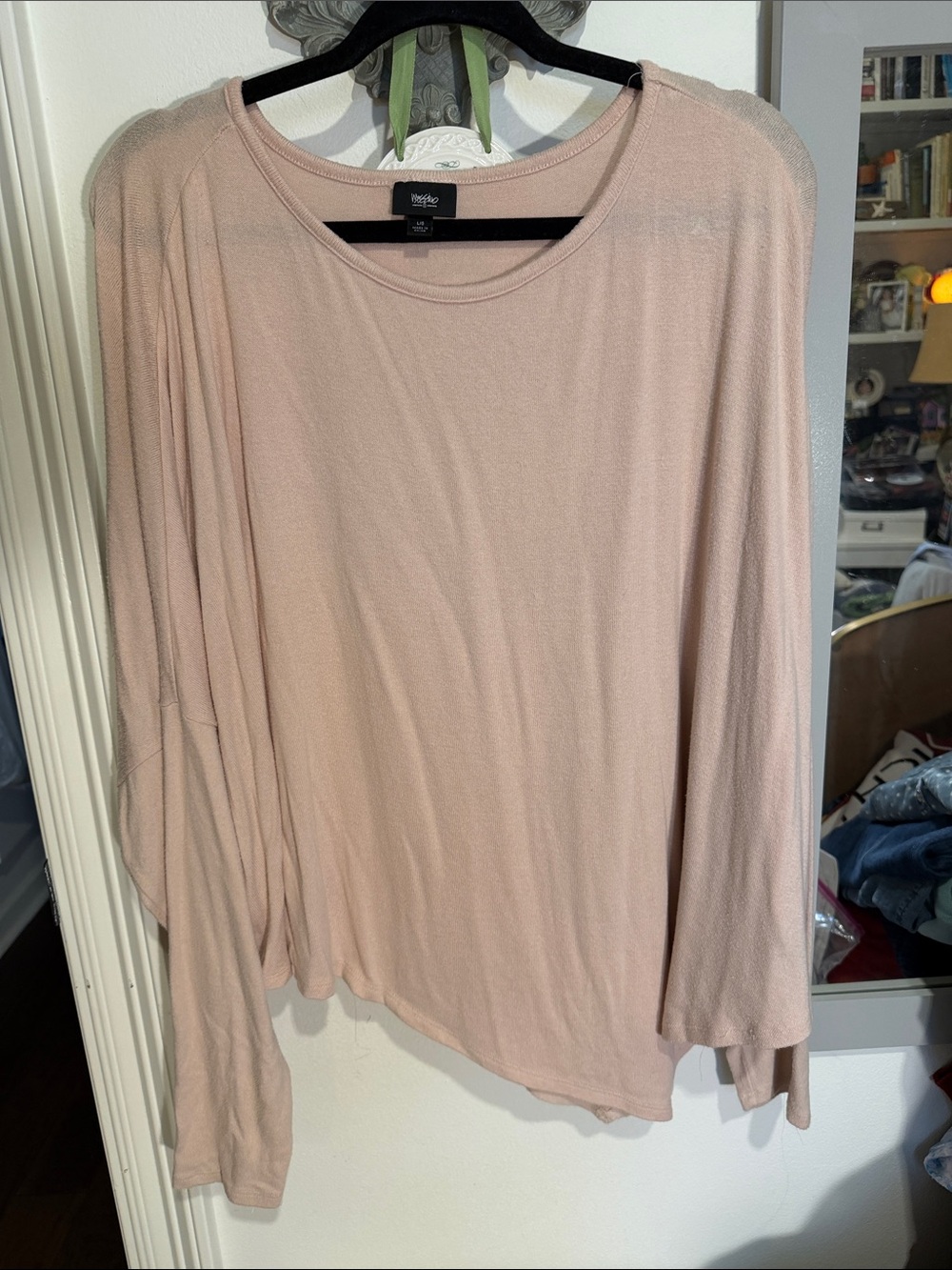 Mossimo Supply Co. Long-Sleeve Crewneck Top in Blush